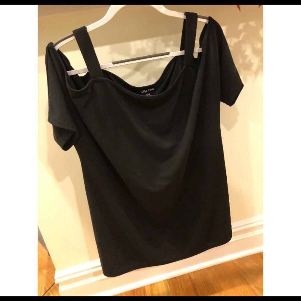 City Chic Black off the shoulder top